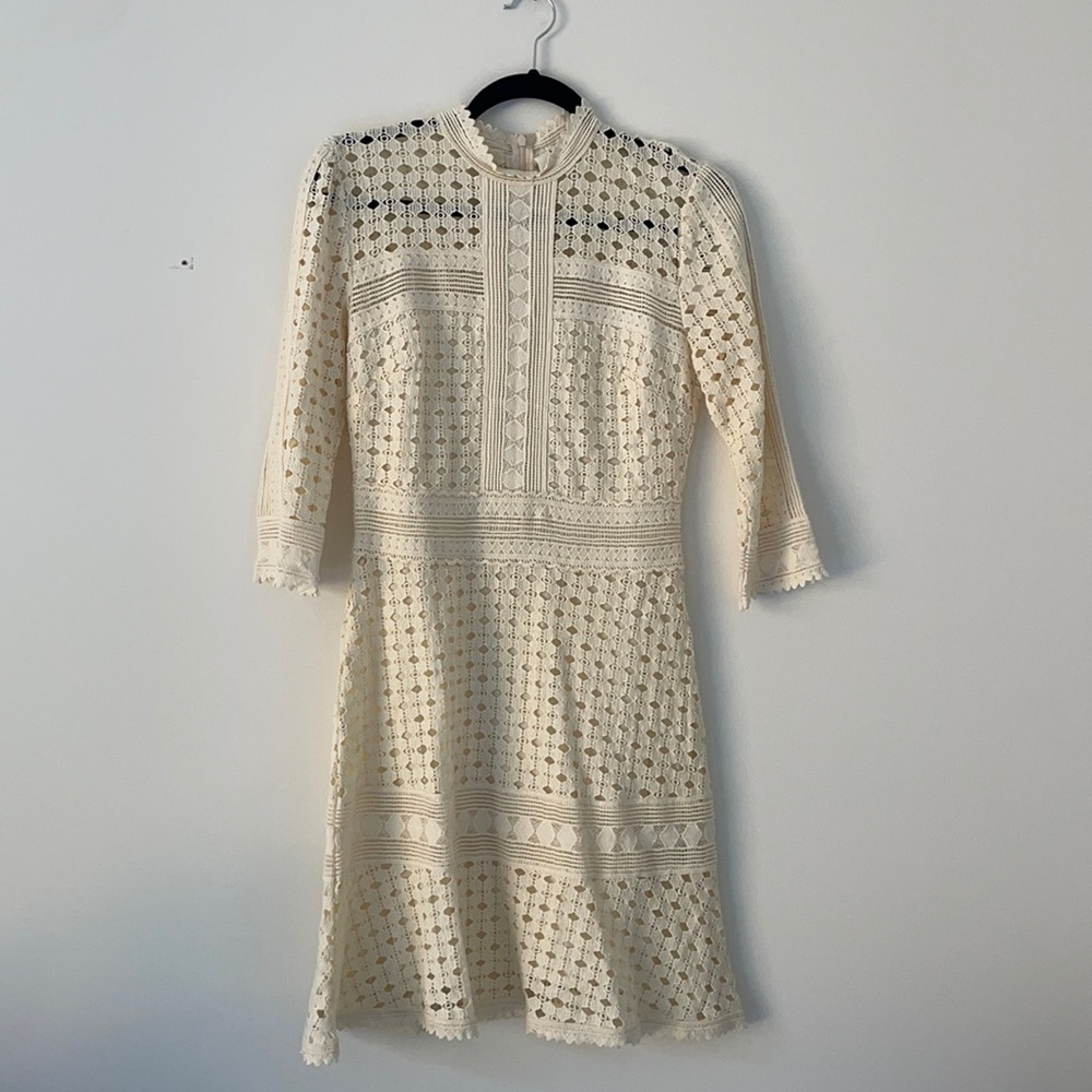 NWOT White lace/crochet ba&sh dress - never worn